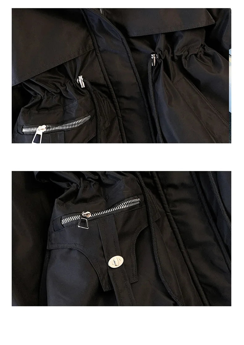 Fleece Lined Hood Down Jacket Winter Coat for Women Warm Drawstring Padded Parkas Korean Casual Streetwear Female Puffer Outwear Stone's Store