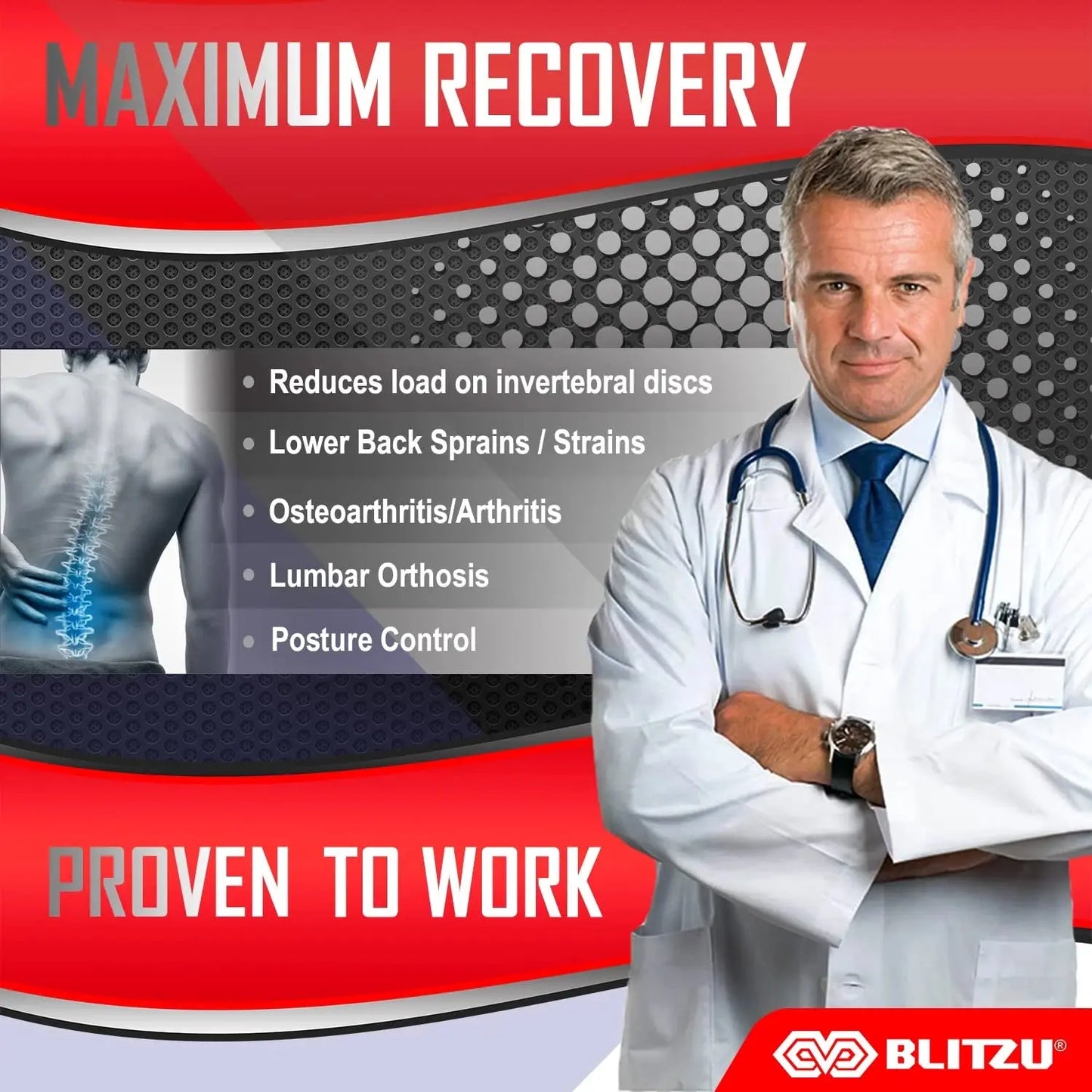 Enhanced Ultimate Comfort and Stability Adjustable Lumbar Support Belt