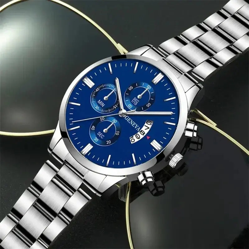 2023 Luxury Fashion Mens Watches Silver Stainless Steel Quartz Wrist