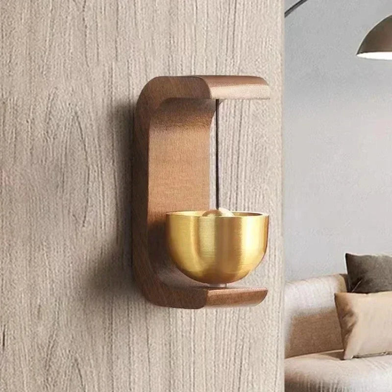 Wooden Wind Chimes Wireless Doorbell Entrance Door Bell Decorative Wind Bell for Home Opening Hanging Decorations