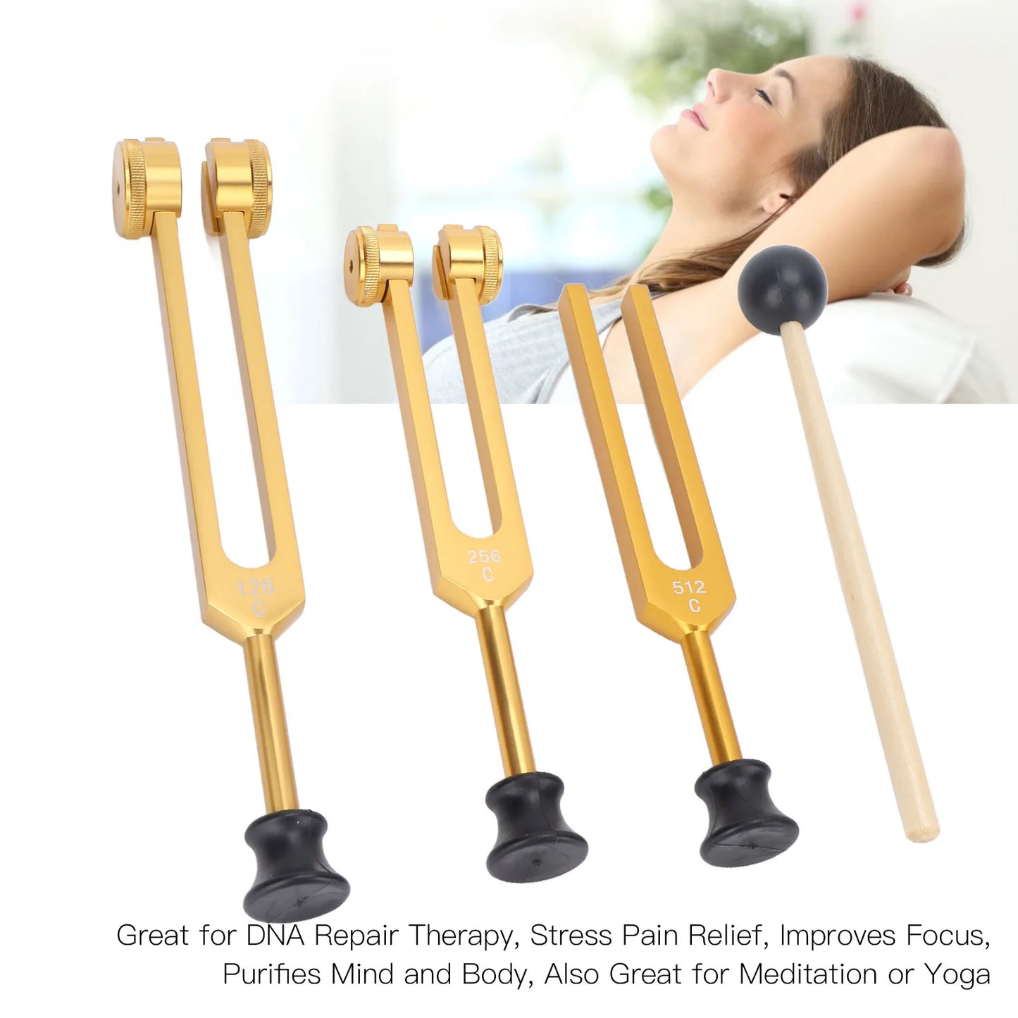 Tuning Fork Healing Instrument 512Hz Aluminum Alloy Relax Tuning Fork Set Corrosion Resistant Portable for Clinical