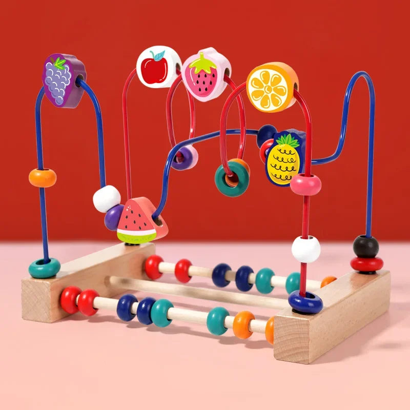 Montessori Baby Toys Wooden Bead Maze Roller Coaster Puzzle & Early Learning Toy for Toddlers