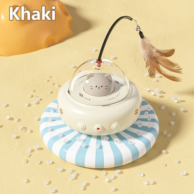 Smart UFO Cat Toy: Bell & Feather Fun Small Pet Store