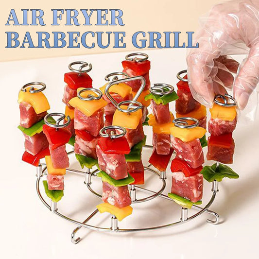 3-in-1 Air Fryer Grill – Vertical Kebab & BBQ, Oil-Free Cooking!