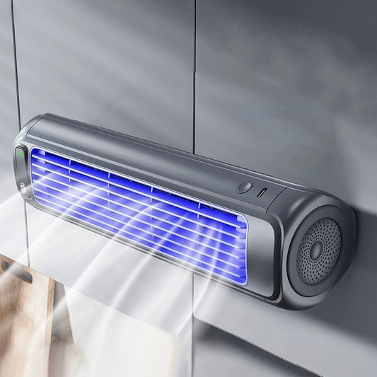 Wall Mounted Air Conditioning Fan Silent Rechargeable Convenient Cooling Electric Fan Home Kitchen Bathroom No Drilling Fan