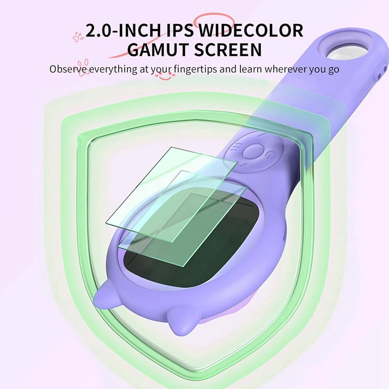 Microscope For Kids - Portable Handheld Magnifying Glass Digital