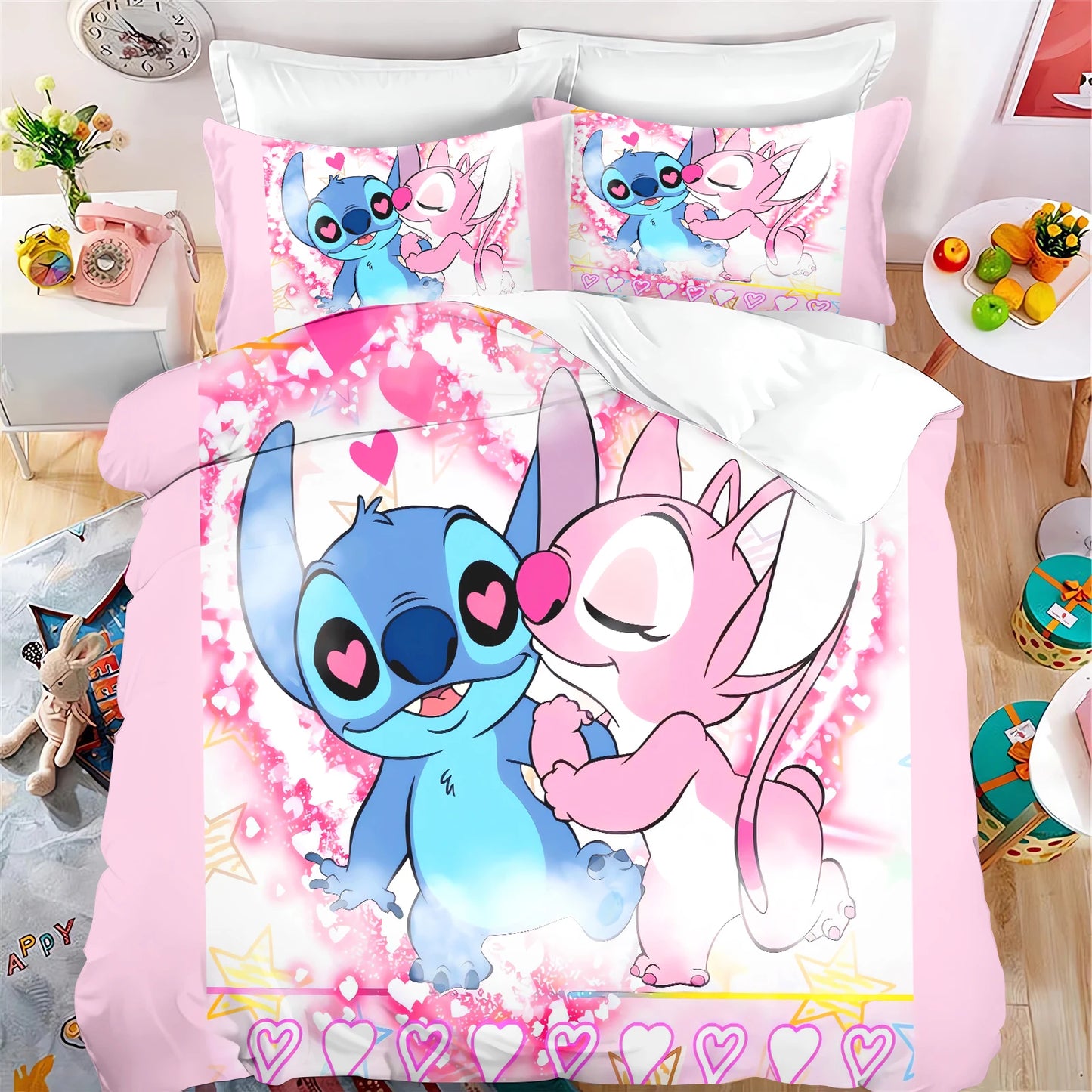MINISO Cartoon Duvet Cover Set - 3 Pcs, Printed, Home