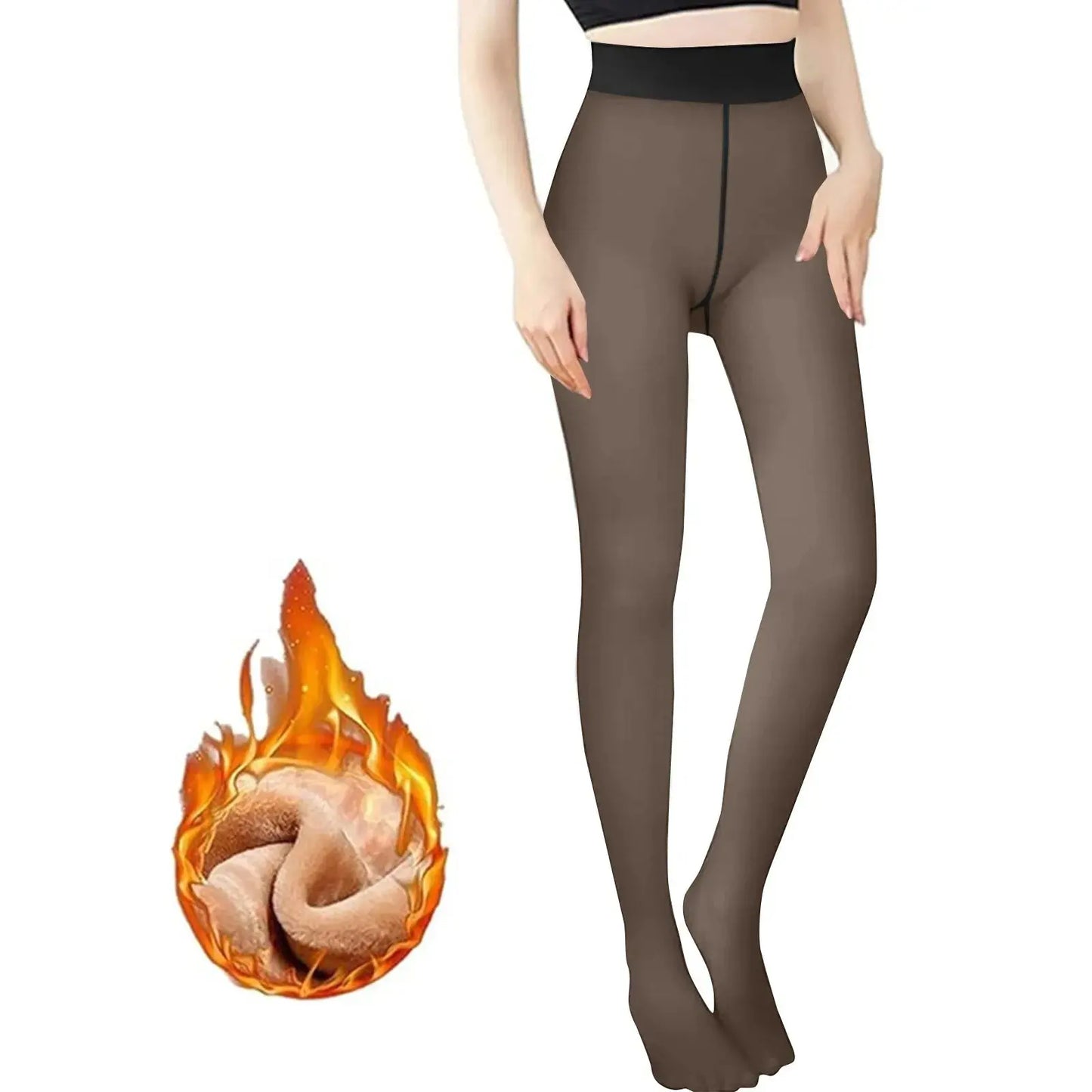 Fleece Lined Tights Women Pantyhose Thermal Pantyhose For Women Winter Panty Skin Black Effect Stockings Women's Thermal Sock Little Joise Store