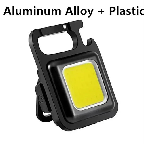 Mini LED Flashlight Keychain Multifunctional Portable COB Camping
