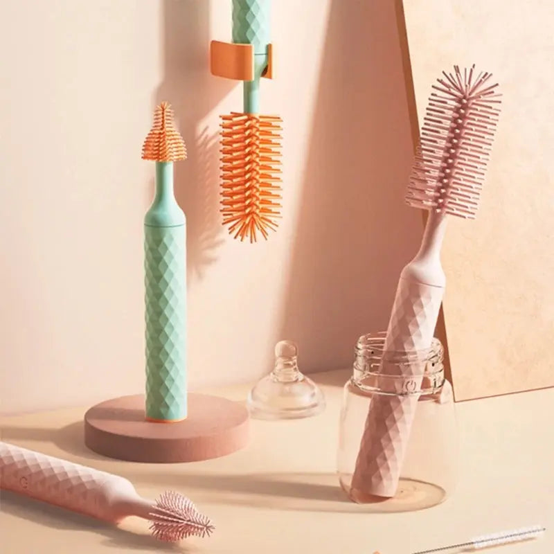 Efficient Electric Baby Bottle Cleaner Brush set Silicone Bottle Brush