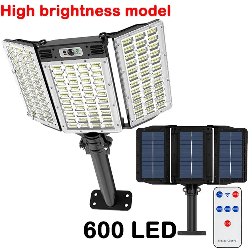Solar Sensor Light 122 LED 3Head Outdoor Spotlight with 3 Modes
