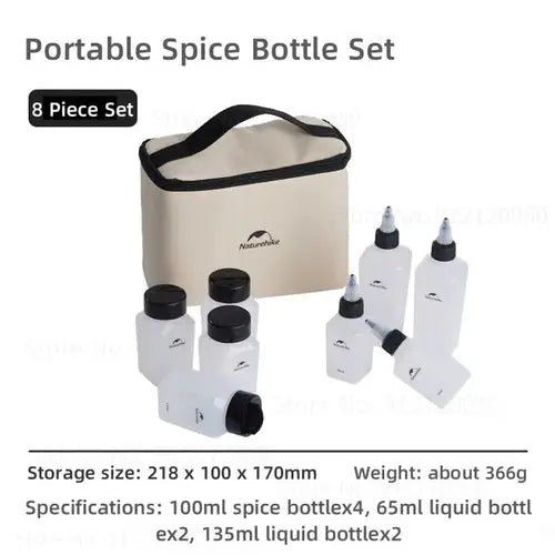 Naturehike 6/8pc Seasoning Bottles Set Outdoor Picnic BBQ Spice Jar