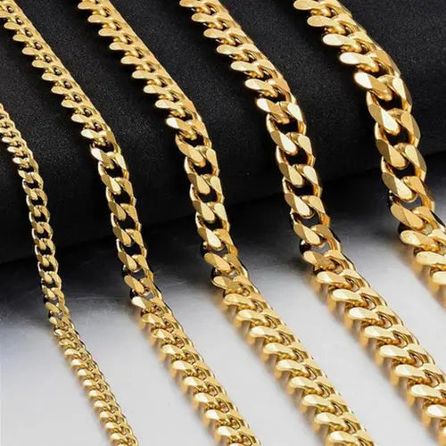 Hip Hop Width 3/5/7/9MM Cuban Link Stainless Steel Chains Necklace for