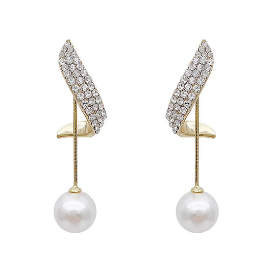 2 Pieces Of Women's Trendy And Elegant Pearl Tassel Earrings, Outdoor