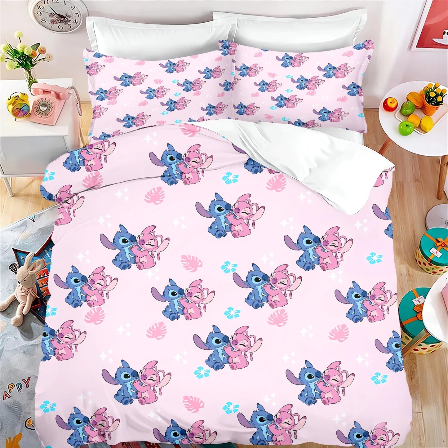 MINISO Cartoon Duvet Cover Set - 3 Pcs, Printed, Home
