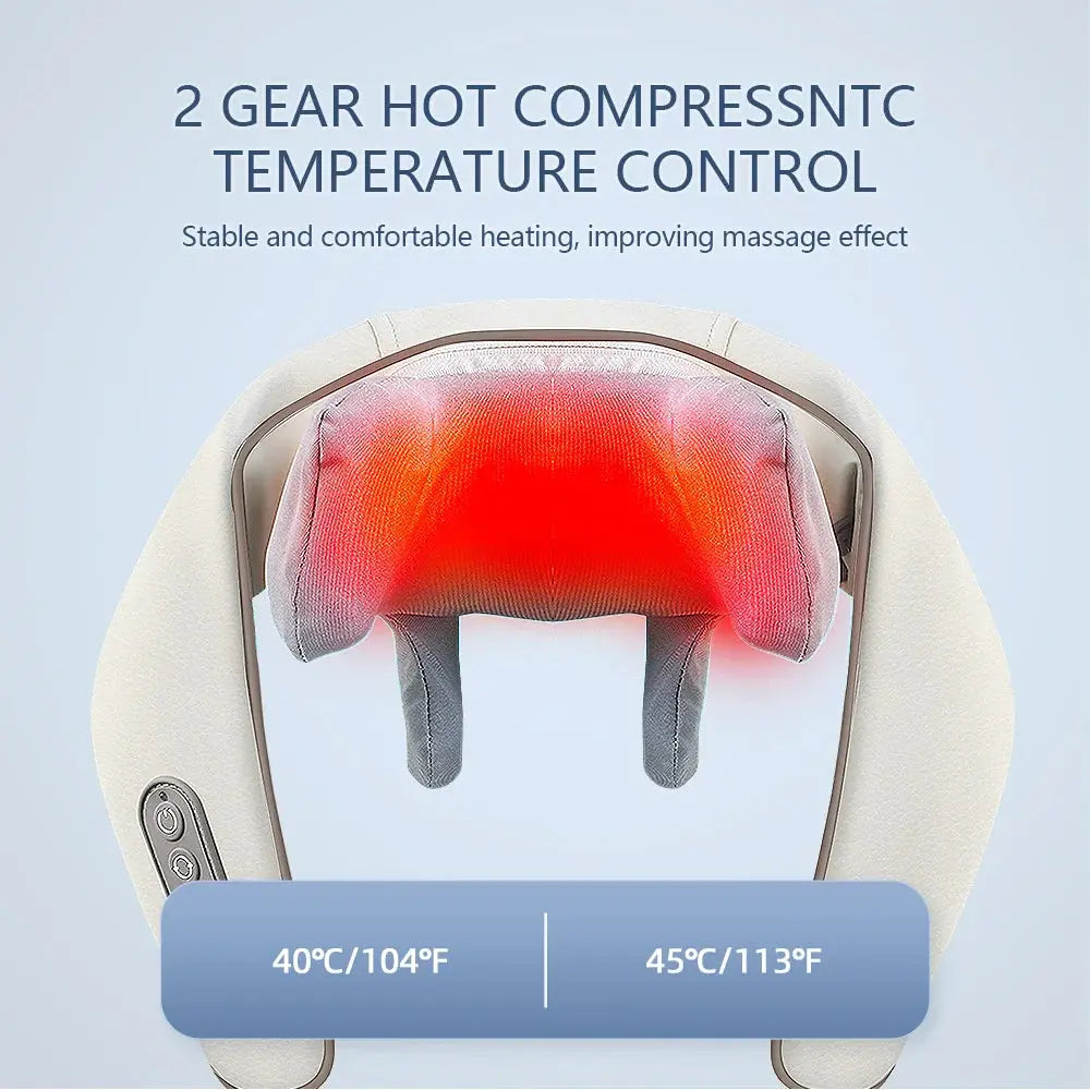 Foreverlily 26W Brushless Motor Neck And Shoulder Massager Wireless Shoulder And Back Kneading Massage Shawl Neck masajeador Foreverlily Korea Store