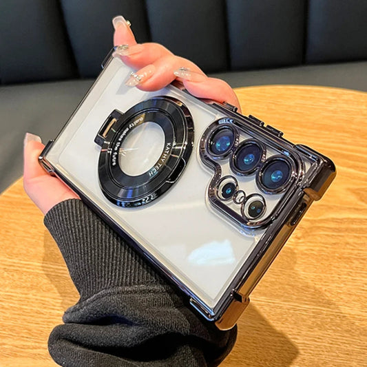 Luxury Clear Shockproof Magnetic Case for Samsung Galaxy S25 S24 Ultra S23 S22 with Lens Cover - Black, Blue, Purple, Clear. BESD Phone Case Store