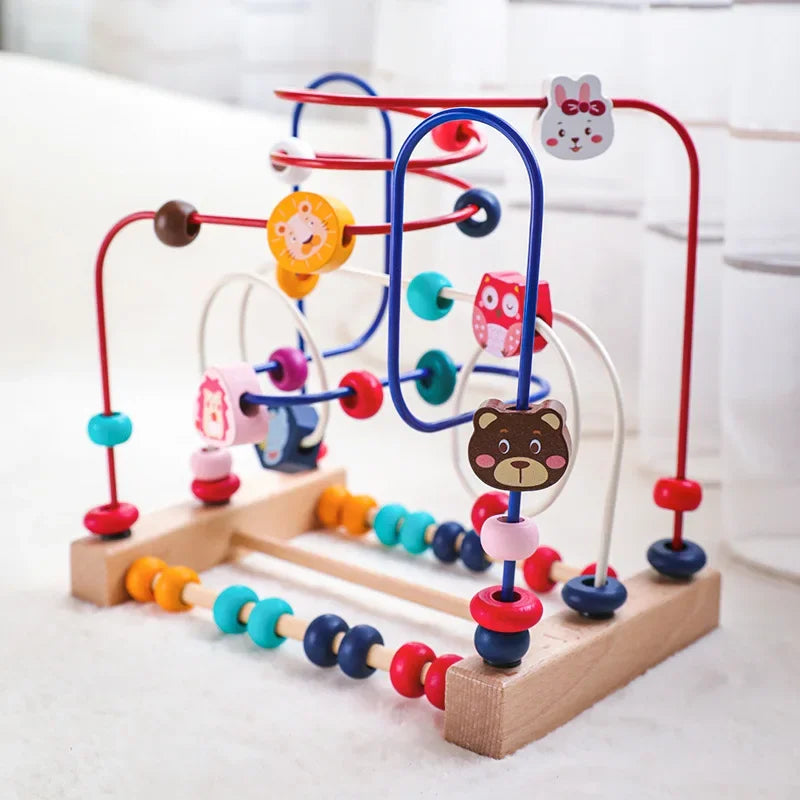 Montessori Baby Toys Wooden Bead Maze Roller Coaster Puzzle & Early Learning Toy for Toddlers
