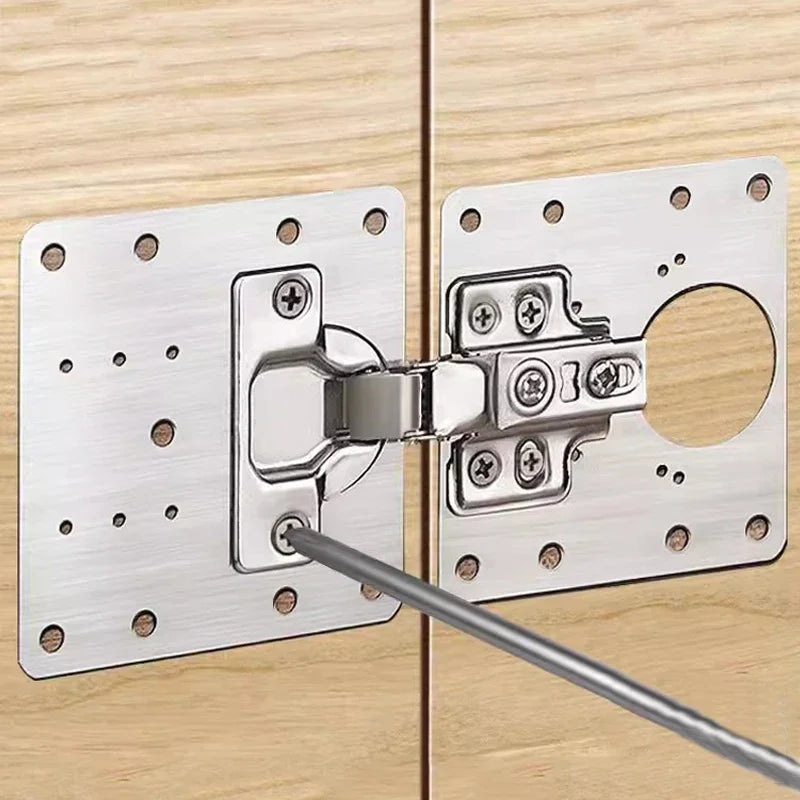 Stainless Steel Hinge Repair Plate Kits Cabinet Furniture Drawer Table