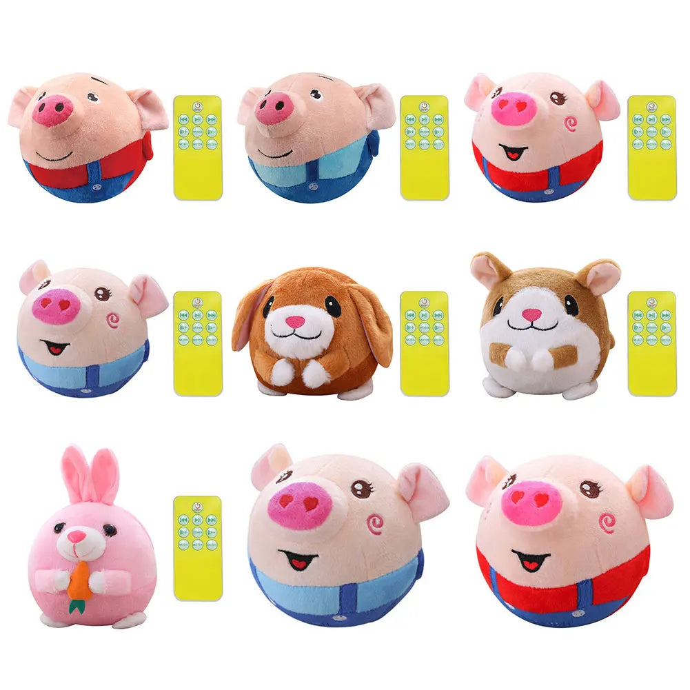 Cartoon Pig Active Moving Pet Plush Toy USB Rechargeable Interactive