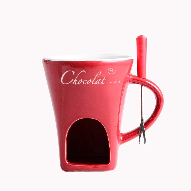 Fondue Pots Fondue Mug Set Personal Mini Chocolate Cheese Ice Cream Fondue Maker Kit Individual Butter Melter Cup Small Warmer