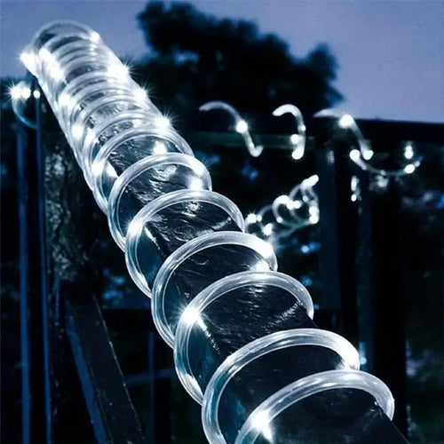 1pc Solar LED String Light 50LED Tube Rope String Lights With 8 Modes