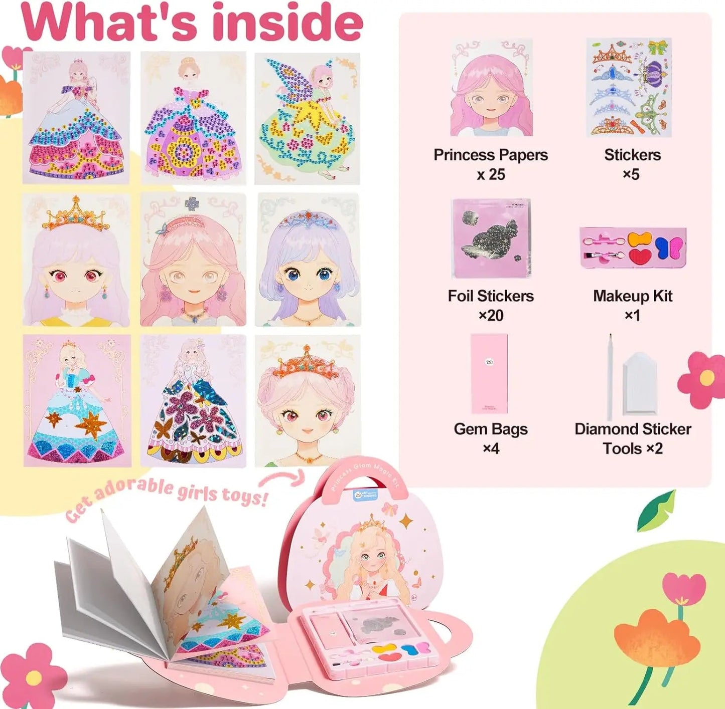 Sparkle & Dream: Princess 3-in-1 Dress-Up Set for Magical Makeovers MuHuan Home Store