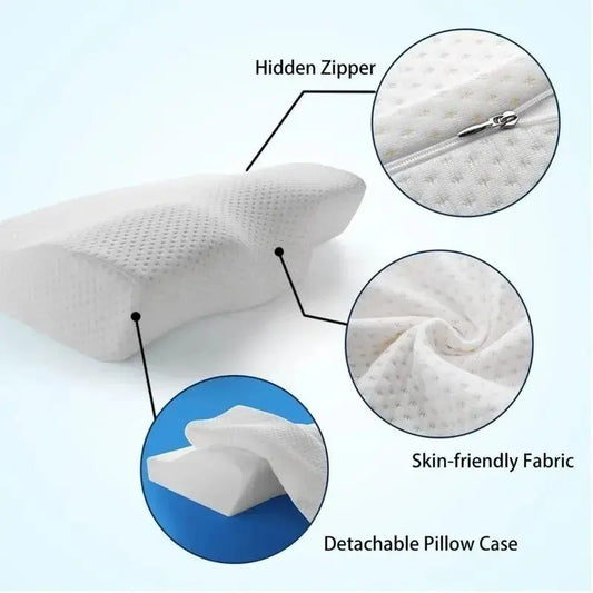 1 pc Memory Foam Bed Orthopedic Pillow Neck Protection Slow Rebound Memory Pillow Butterfly Shaped Health Cervical Neck Relax Living Store