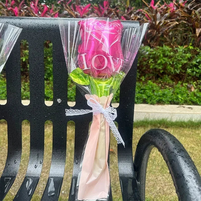 Large Wide Neck Transparent Bobo Balloon Flower Bouquet Doll Snack
