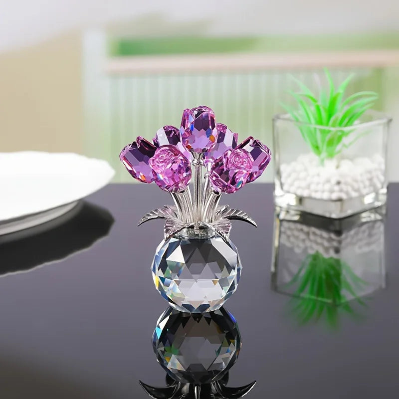 CrystalBloom™ Rose Figurine 🌹✨ — Timeless Beauty in Glass
