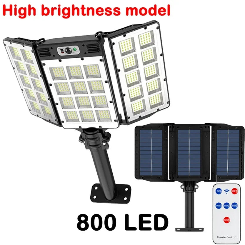 Solar Sensor Light 122 LED 3Head Outdoor Spotlight with 3 Modes