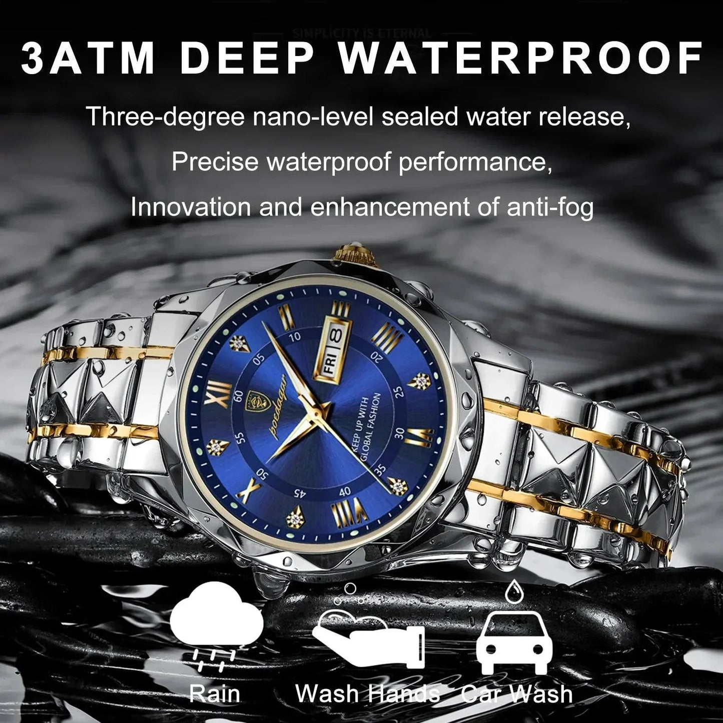 Luxury Business Watch Stylish Waterproof Luminous Timepiece POEDAGAR Official Store