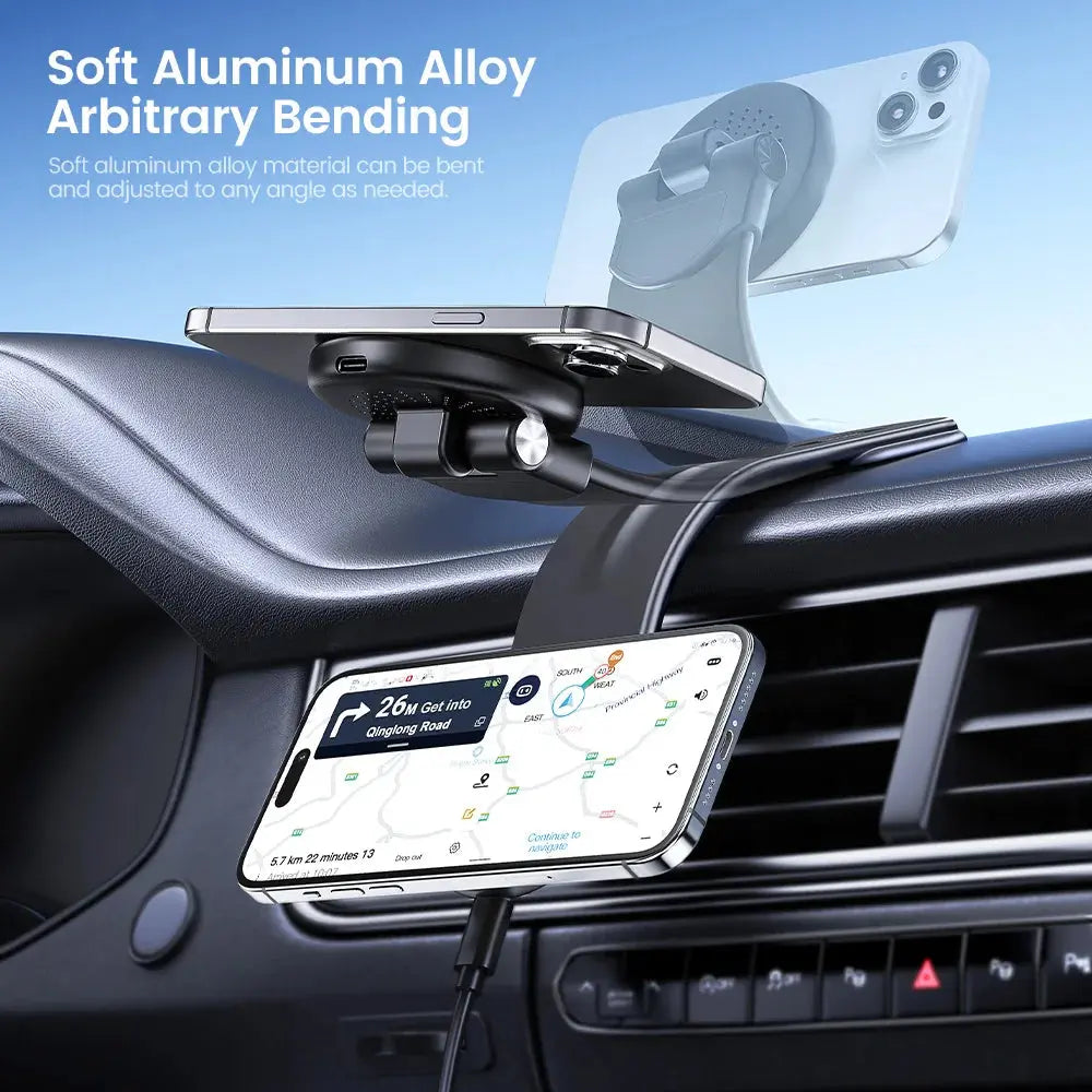 Toocki 15W Wireless Car Charger Bendable Magnetic Car Phone Holder for