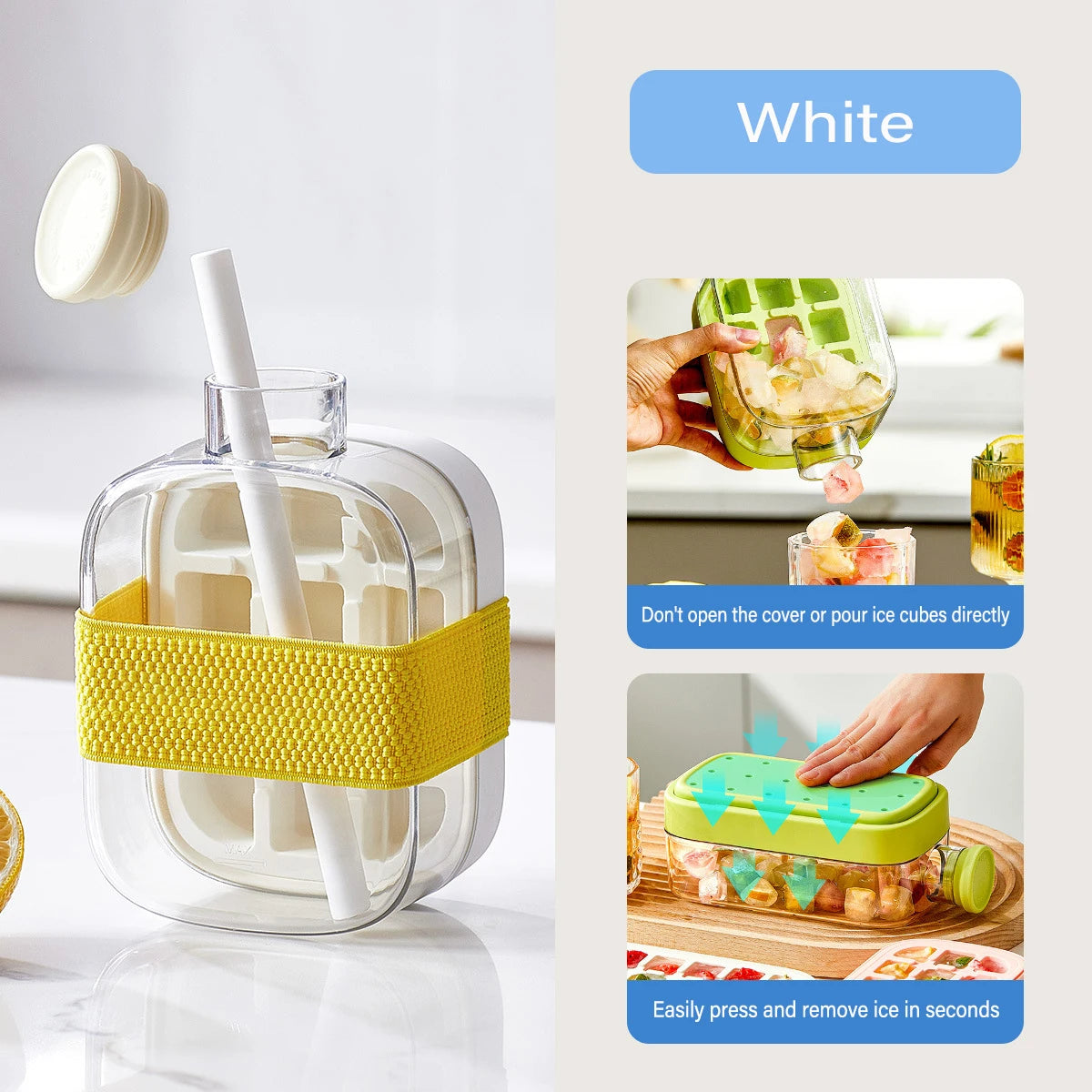 One-click Ice Mold Cooler Cup Ice Cream Machine Ice Maker No need to open the lid lce making cup Outdoor Straw Fitness Cup