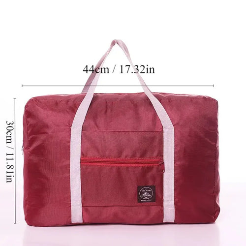 1Pc Red/Navy/Green Multifunctional Folding Travel Bag Single Shoulder