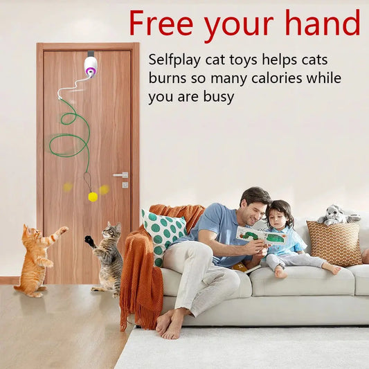 View details for Electric Cat Toy Rope Automatic Teaser Cat String Toys Hanging Door
