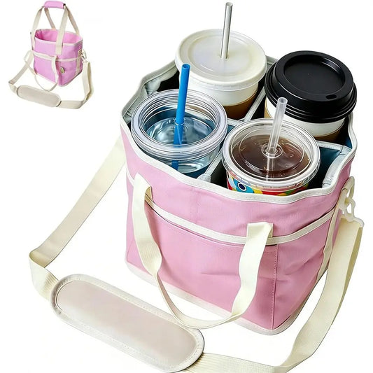 CarrySip™ Portavasos ☕ — 4 Vasos, Un Viaje Fácil