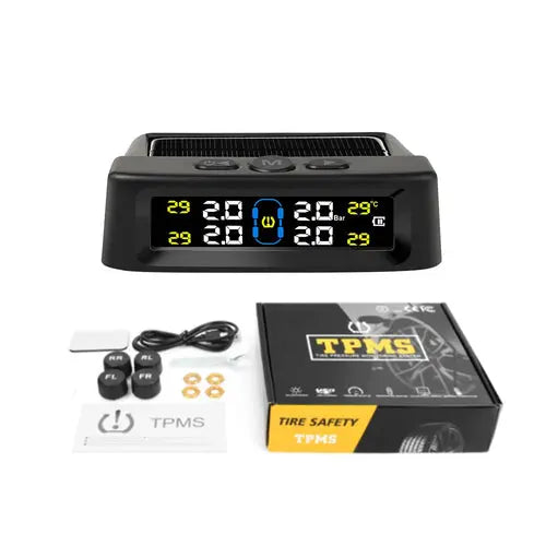 Solar Power TPMS Car Tire Pressure Alarm Monitor Intelligent Auto AliExpress
