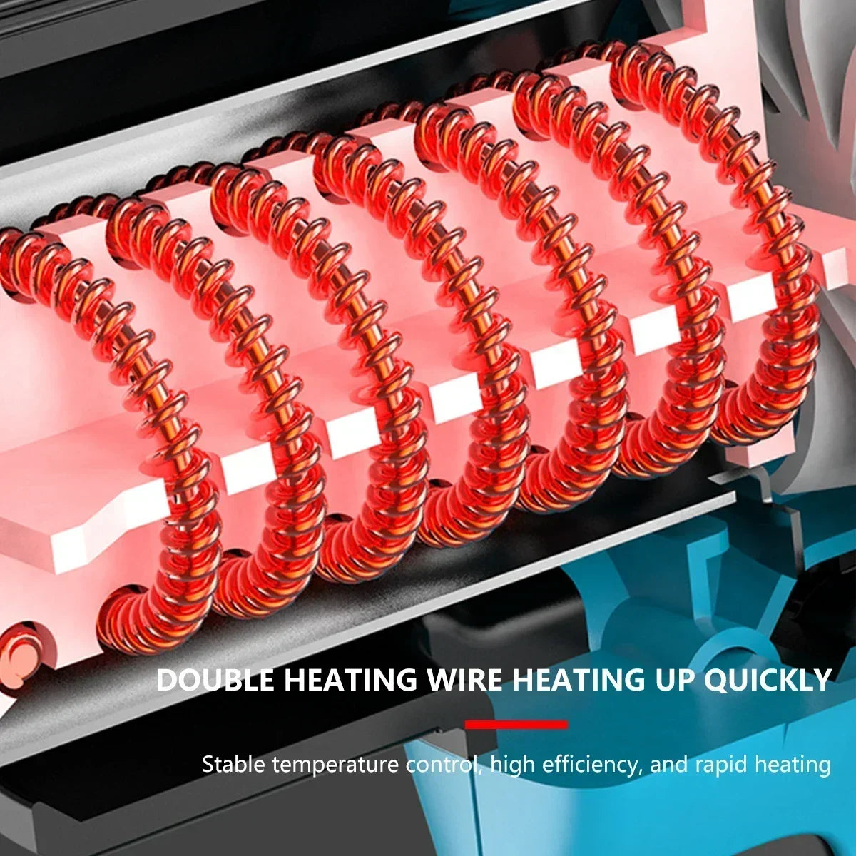 Cordless Heat Gun Wind Speed Optional Temperature adjustment With LED