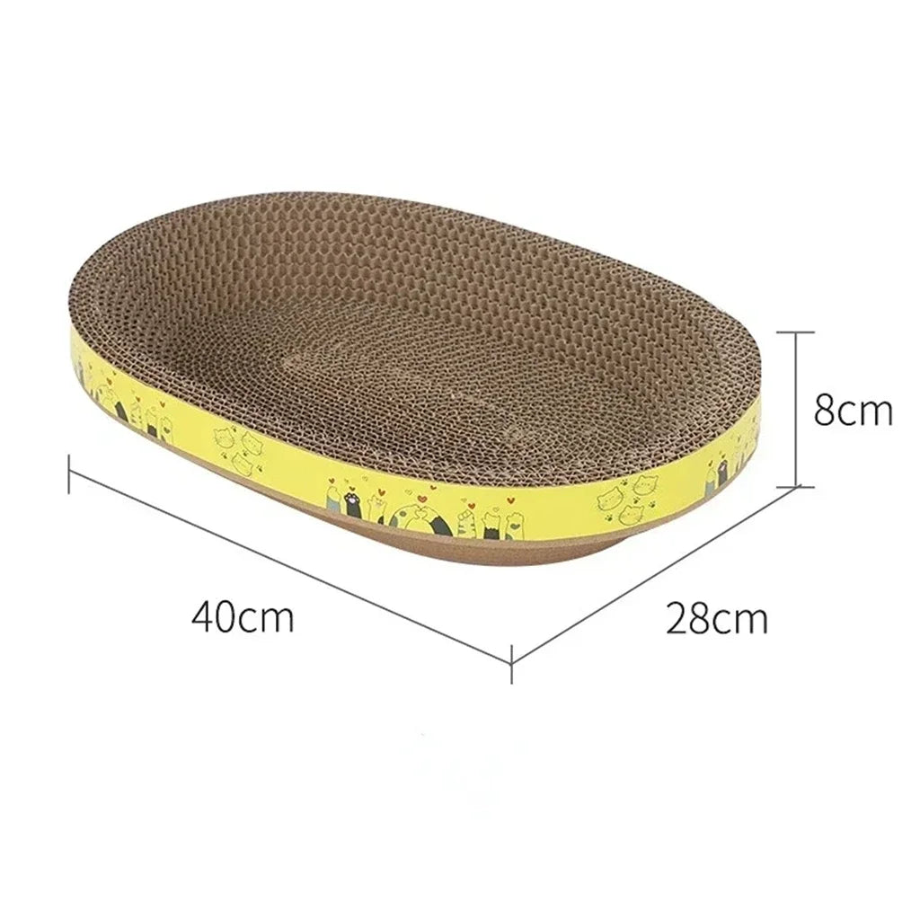 Cat Scratcher Bed Corrugated Oval Shaped
