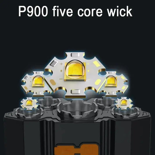 5 LED Headlamp Rechargeable with Built in 18650 Battery Strong Light