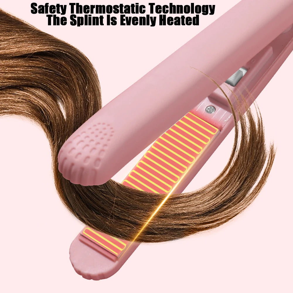 Pink Ceramic Flat Iron Hair Straightener For Smooth Finish Ceramic