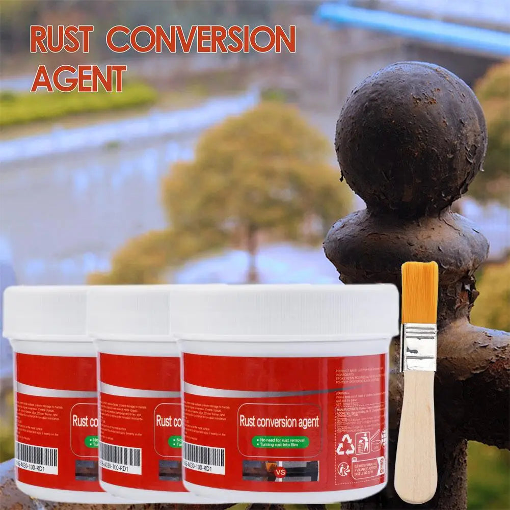 1/2/3PCS Rust Converter for Metal,Water-Based Rust Remover Anti-Rust Paint, Rust Removal Converter Metallic Paint with Brush