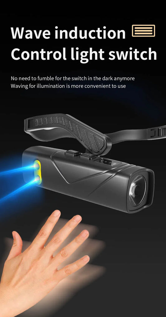 GlowEar™ Linterna frontal inductiva 🔦✨ Iluminación inteligente manos libres