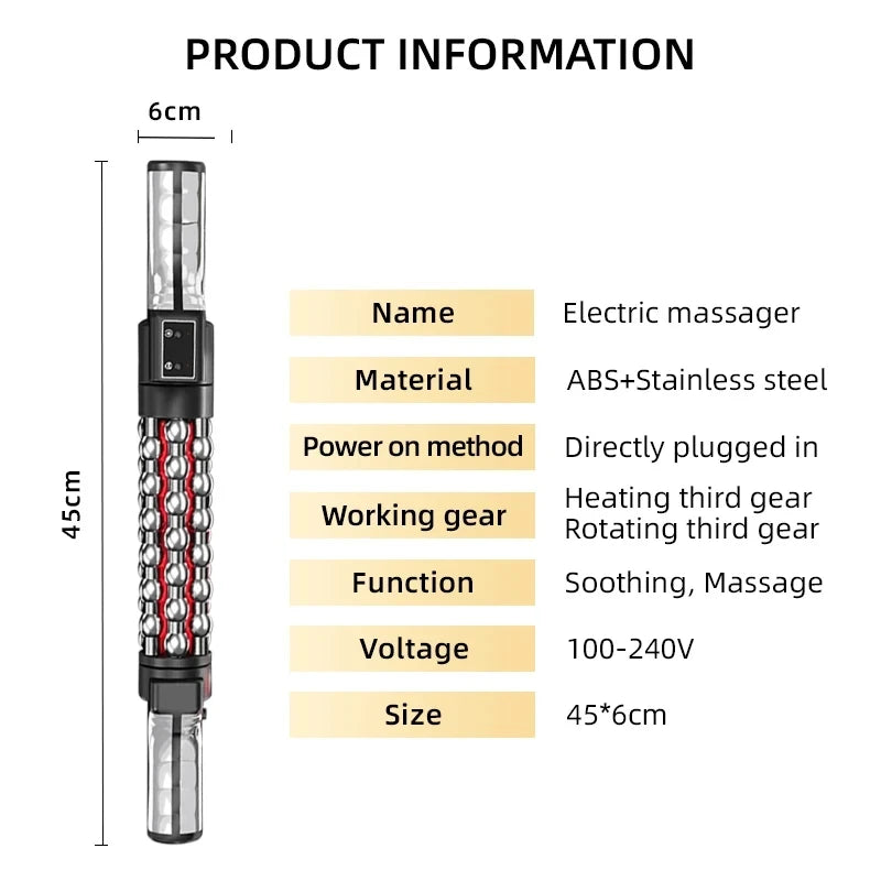 New 36W Relaxed Red Light Heated Massage Device Roll Massager 360°