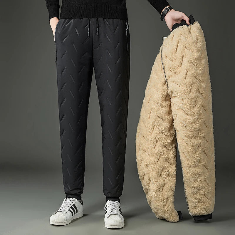 7XL Men Winter Warm Thicken Sweatpants Mens Joggers Pants Fleece