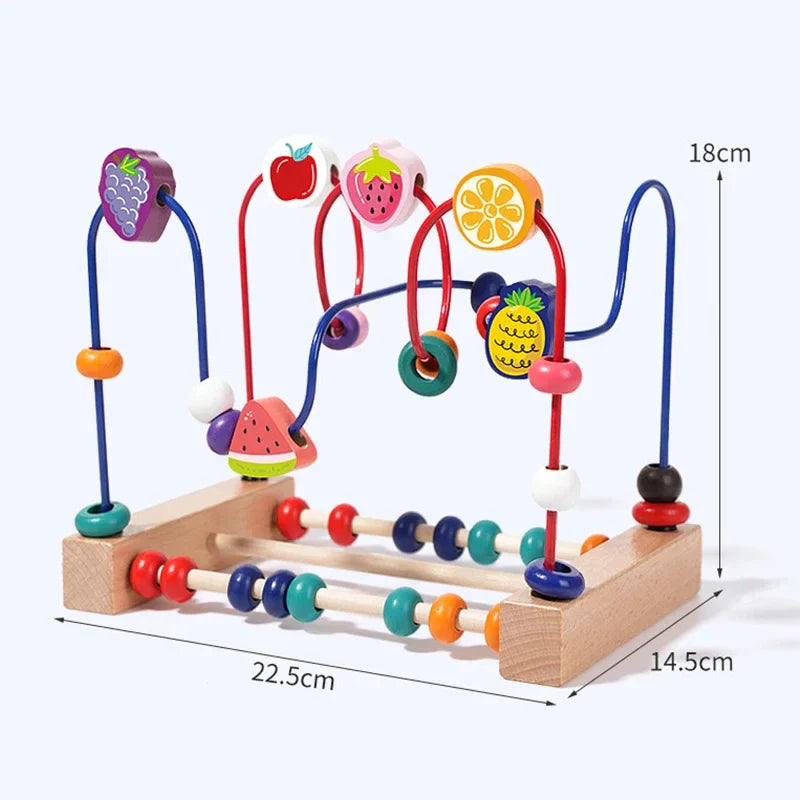 Montessori Baby Toys Wooden Bead Maze Roller Coaster Puzzle & Early Learning Toy for Toddlers