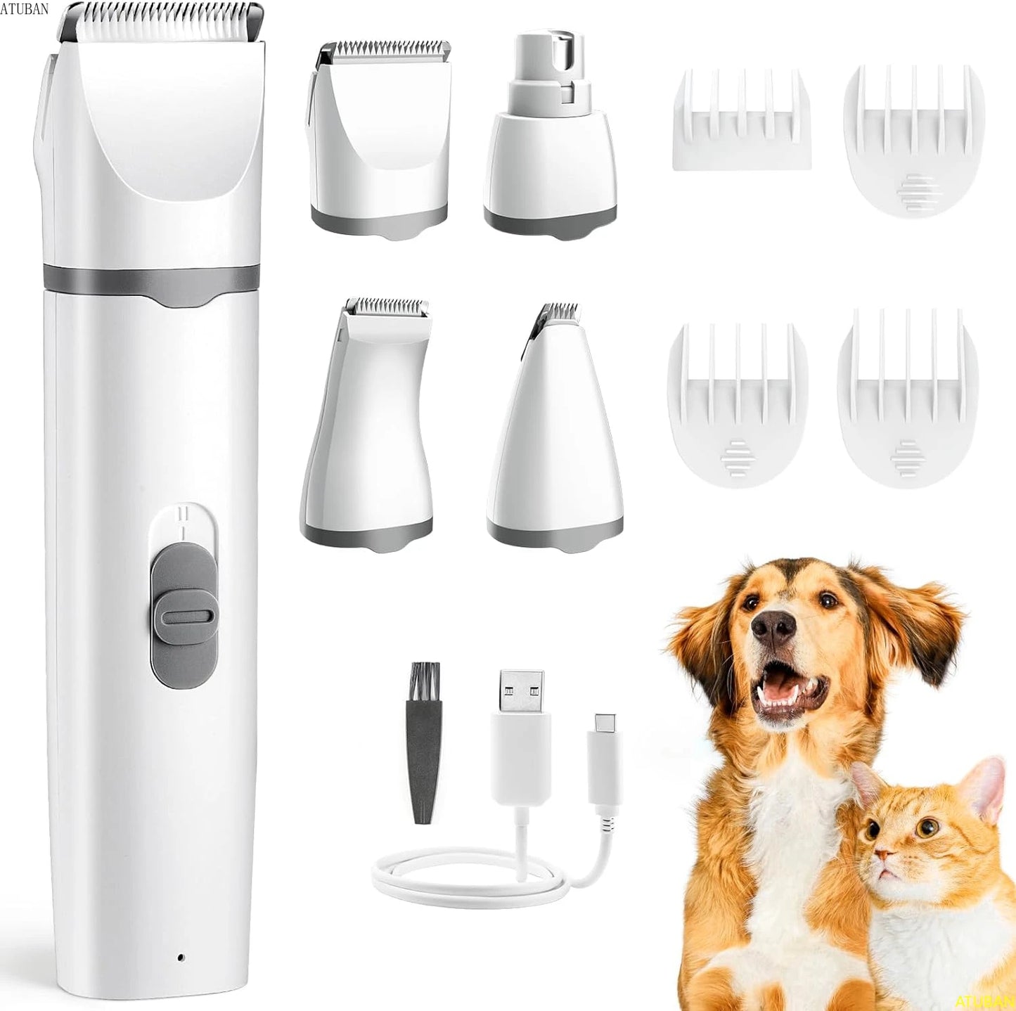 View details for 4 in 1 Electric Pet Grooming Kit - Hair Trimmer, Clippers, Nail Grinder for Cats & Dogs