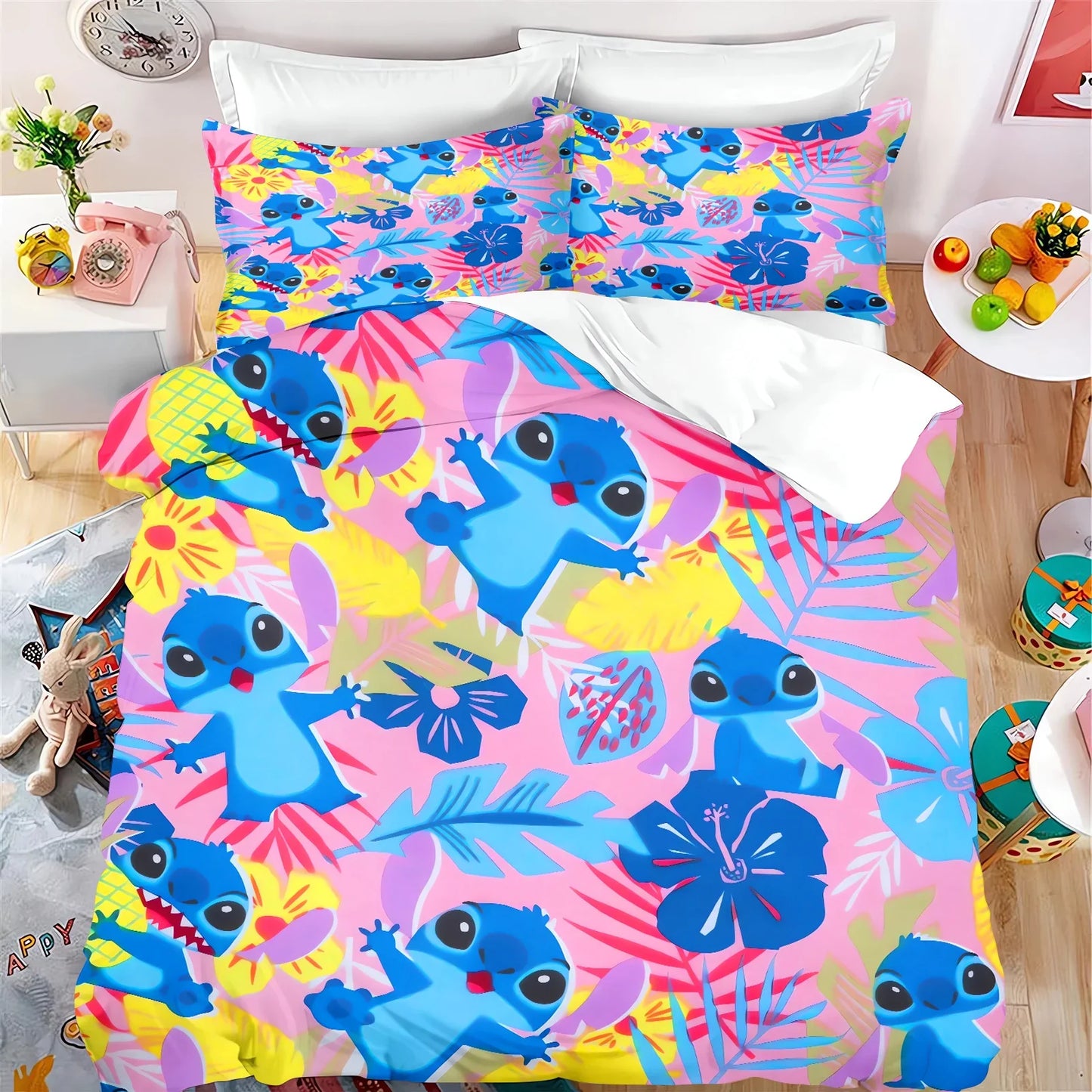 MINISO Cartoon Duvet Cover Set - 3 Pcs, Printed, Home