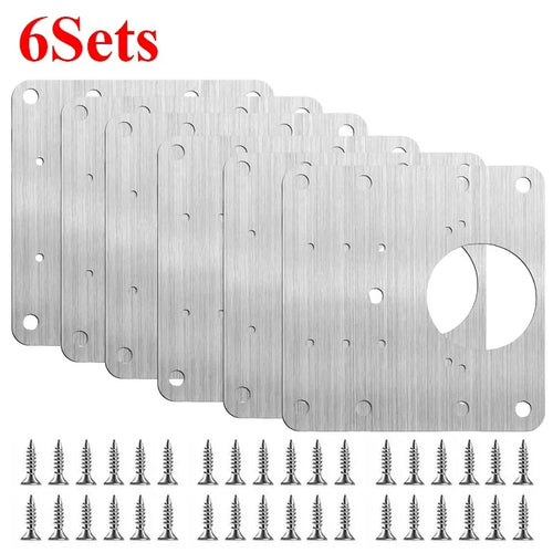 Stainless Steel Hinge Repair Plate Kits Cabinet Furniture Drawer Table